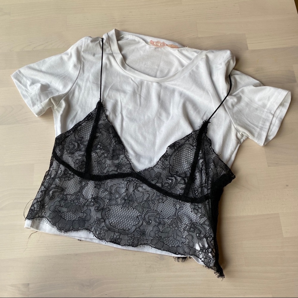 Layed lace crop top